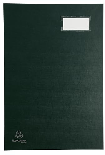 Exacompta - Ref. 57023E – Karton mit 8 Überschriften, Leinwand – Etikettenhalter – laminierter Deckel – 20 Fächer aus rosa Karte mit 3 Perforationen – 24 x 35 cm – Grün