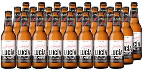 La Salve Lucía Cerveza, Pack 24 Botellas 33 cl, Cerveza de Color Ambar Intenso, Sabor a Malta Tostada con Notas de Caramelo, Vol Alcohol 5,80%