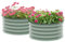 Outsunny 2er-Set Hochbeet aus Stahl, Pflanzbeet Frühbeet Gartenbeet Blumenkasten stapelbar, Pflanzkasten Gemüsebeet Ø60x30cm für Garten Balkon, Pflanzkübel für Blumen, Pflanzen, Gemüse