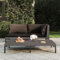 Myheimly Gartensofa mit Kissen Halbrundes Poly Rattan Ecksofa