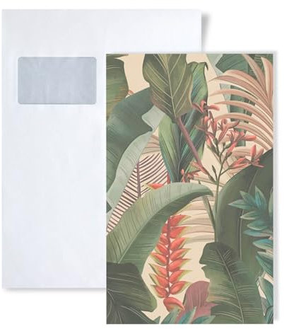 1 ÉCHANTILLON S-394351-GU Profhome Papier peint jungle palmiers | ÉCHANTILLON de Papier peint au format A4