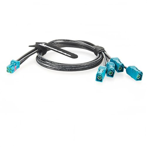 Plinkwirekb Original TE MATE-AX Mini FAKRA Verlängerungskabel 4-in-1 Z-Buchse 2298721-9 auf Quad-Buchse 2-2326910-0 FAKRA-Stecker Buchse auf Buchse Kfz-HF-Koaxialkabel (0,5 m)