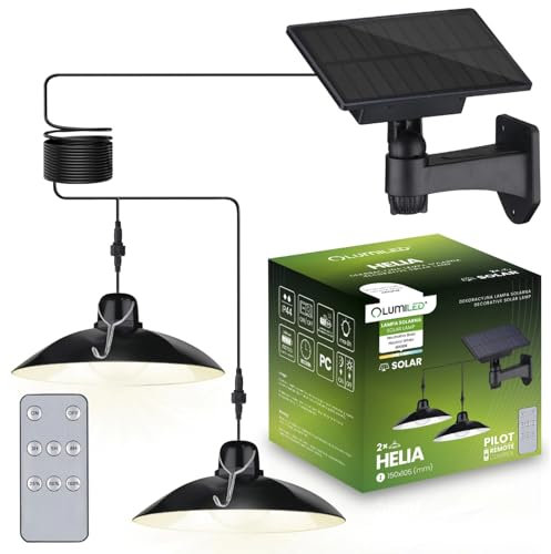 Lumiled 2x Solarlampe Pendelleuchte, Hängelampe für Außen Hängend, Solar Lampe Outdoor IP44 2400mAh Kronleuchter Solar Hängeleuchte für Garten Terrasse Balkon Pavillon Neutralweiß 4000K