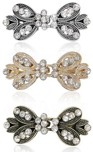 JEYORZY 3 Pcs Pinces à Cardigan, Clips de Pull,Shawl Clip Vintage, Cardigan Collier Clips, Perle Épingle à Châle, Fermoir de Pull, Femmes Broches de Chandail Pour les Vêtements pour Femmes et Filles