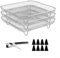Besshepplo Stainless Steel 3-Layer Stackable Dehydrator Rack With Silicone Feet For Air Fryer, Square Food Drying Tray With Oil Brush For Kitchen Cooking(/)