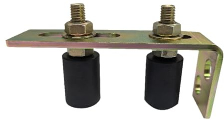 predolo Guide de Portail Coulissant à Double Rouleau en Nylon, Guides de Portail avec Support en Forme de L, Bloc de Guidage pour Porte, Accessoire Facile à Installer pour Portes de Patio et de Grange