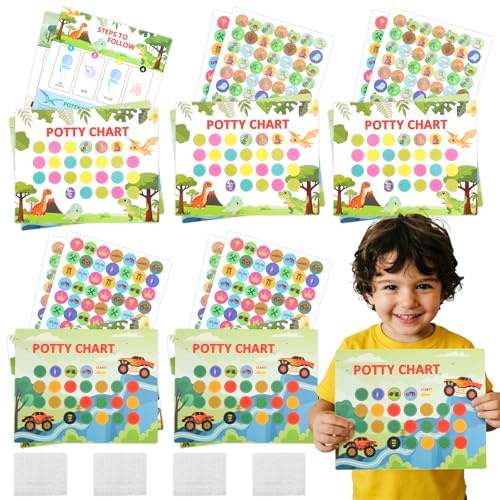 BAODBF Belohnungstafel Töpfchen Training für Kinder,Töpfchentraining Aufkleber mit Stickern,Elternratgeber,Lustige Töpfchen Trainingsaufkleber,Belohnungssystem Kinder für Jungen Und Mädchen(Grün)