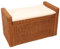 Mendler Aufbewahrungstruhe M92, Truhe Sitzbank Garderobenbank, Kissen Kubu Rattan 88cm - honigfarben