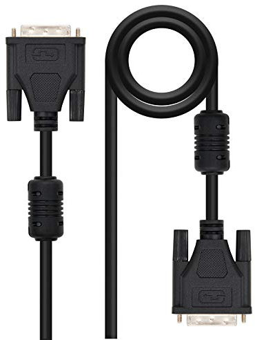 Nano Cable 10.15.0603 - Cable DVI a DVI con ferrita Single Link 18+1, Macho-Macho, Negro, 3mts