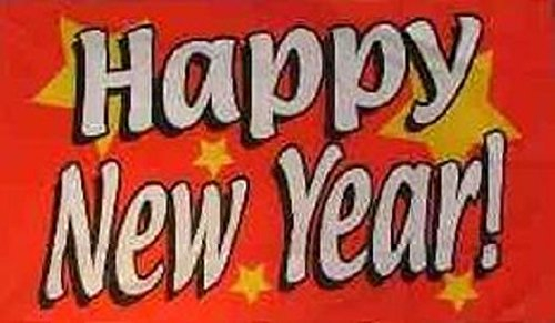 U24 Fahne Flagge Happy New Year rot Neujahr 90 x 150 cm