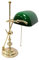 Bankerlampe, Schreibtischlampe, Edle schwere Tisch Lampe, Messing, Grüner Schirm