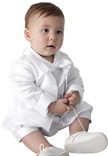 Vivaki Lucas Christening Romper in White