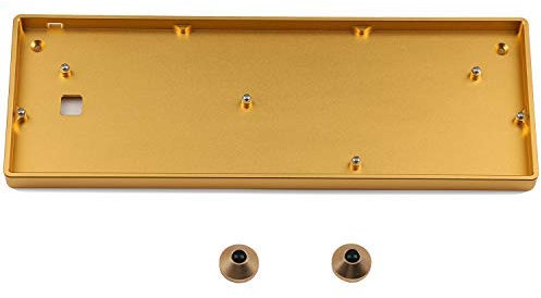 YMDK GH60 Anodizing Aluminum CNC Case for 60% Mechanical Gaming Keyboard Compatible Poker2 Pok3r Faceu 60 with ALU Feet (Gold)