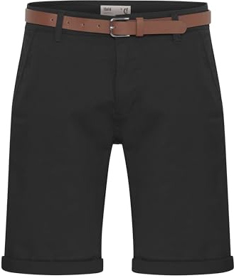 !Solid SDMontijo Chino Shorts Bermuda Kurze Hose mit Gürtel Stretch Eingriffstaschen Baumwollmischung Regular fit, Größe:XL, Farbe:Black (9000)