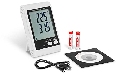 Steinberg Systems SBS-DL-123L Datenlogger für Temperatur und Feuchte Temperaturlogger mit Display Hygrometer Klimalogger mit Mini-USB-Anschluss