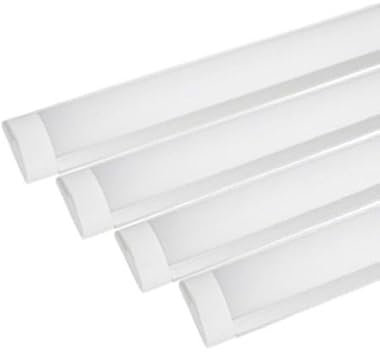 SILAMP - Regleta LED (150 cm, 48 W, paquete de 4), color blanco neutro, 4000 K, 5500 K, color blanco