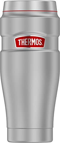 Thermos SK1005MSR4 Matte Steel Stainless King 16 oz. Travel Tumbler, White
