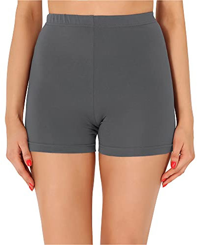 Merry Style Damen Shorts Radlerhose Unterhose Hotpants Kurze Hose Boxershorts aus Baumwolle MS10-358 (Grau, XL)