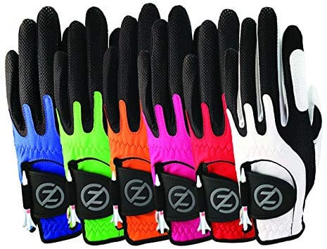 Zero Friction Lot de 6 Gants de Golf synthétiques universels pour Enfant - Taille Unique - Multicolore