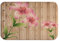 A.Monamour Antidérapant Absorbant Lavable Tapis de Bain Fond de Planches de Bois de Fleurs de Lys Rose Doux Flanelle Tapis pour WC Salle de Bain Lavabo Baignoire Douche Cuisine Evier Salon Chambre