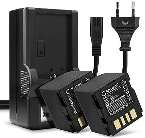 CELLONIC 2X Akku für Kamera Kompatibel mit JVC GR-D240, GR-D250, GR-D270, BN-VF714 - (1500mAh, 7.4V) + Ladegerät