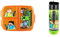 p:os Minecraft Set für Kinder: Brotdose mit 3 Fächern & Trinkflasche 540 ml mit integriertem Strohhalm