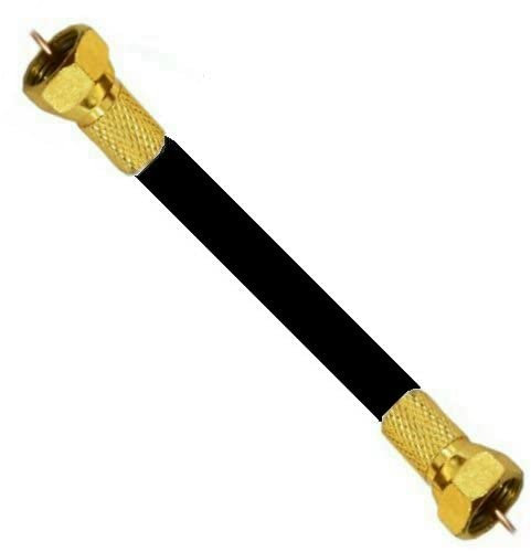 AC-Sat-Corner Loop Kabel Sat Durchschnleifkabel F-Stecker Gold Schwarz 135dB HD 4K HQ 7mm 20cm