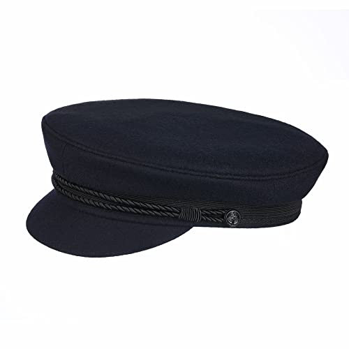 tomBrook Elbsegler Schiffermütze - Prinz Heinrich Seemann Kapitän Mütze aus Schurwolltuch Größe 62