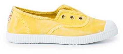 Pisamonas Zapatillas Lona Efecto Desgastado Sin Cordones Talla 39 Color Amarillo