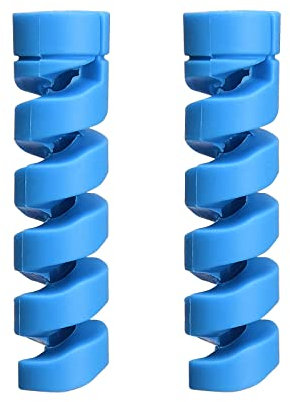 BestAlice 20 PCS Charger Cable Saver, Flexible Spiral Tube Wire Management Organizer Protective Cord Sleeve, Silicone Cable Wire Protector, Blue