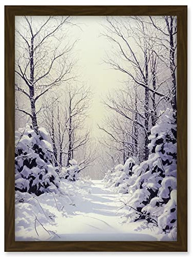 Doppelganger33 LTD Snowed In Again Winter Tranquil Landscape Artwork Framed Wall Art Print A4