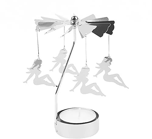 Sexy Mädchen Teelicht Karussell Glas Teelichthalter Gold Teelichtglas Rotierender Kerzenhalter Eisen Metall Kerzenständer für Valentinstag Deko Geschenk Hochzeit Dekoration Wohnzimmer Tischdeko