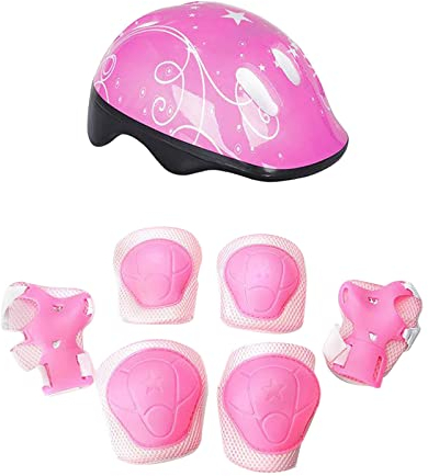 Kinderhelm-Pad-Set, verstellbar, Kinder-Skateboard, Fahrradhelm, Knie- und Ellbogenschützer, Handgelenkschutz, 38 Jahre, Kinder-Schutzausrüstung, Set für Mädchen, Jungen, Fahrrad, Helm Für Kinder 35