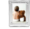 Brillibrum Design Baby Bilderrahmen versilbert Taufgeschenk Fotorahmen Bär Motiv Kinder Bilderrahmen zur Geburt Foto 9x13cm versilbert (Gravur bis 15 Zeichen)