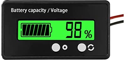 CGEAMDY DC 12V 24V 36V 48V 60V 72V 84V Misuratore Batteria con Allarme, Lead Acid e Indicatore Batteria Agli Loni Di Litio, Indicatore di Tensione Capacità Batteria per Veicolo Auto(Verde)