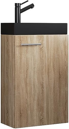 VCM 2-TLG Set, Waschplatz für Gäste WC, Gästebad Toilette, Waschtisch, Badmöbel Badezimmer Set – Slito-BL