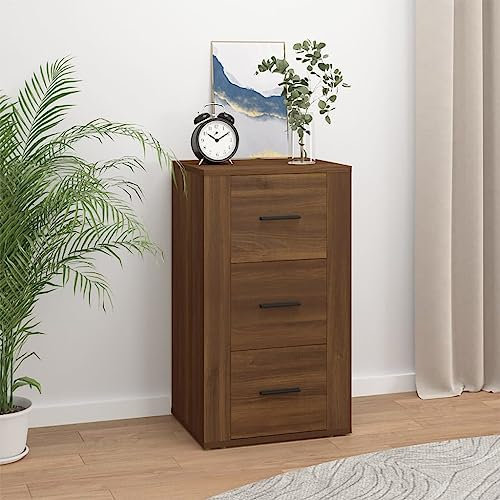 DYRJDJWIDHW kommode weiß,kommode mit schubladen,kommode Flur,Sideboard Braun EichenOptik 40x33x70 cm Holzwerkstoffschrank schubladen,Sideboard Flur,Schrank Flur,