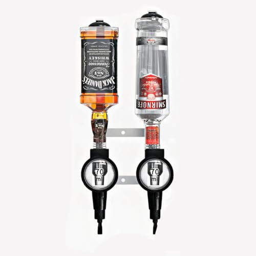 Professional 2/4/6 Bottle Optics for Spirits - UK Made Bar Butler Shot Measure Bracket Alcohol Wine Upside Down Drink Dispenser Home bar Garage Man cave (2 Bottle, 70ml)