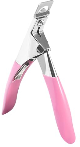 Coupe Capsules Ongles Coupe Ongles Acryliques Acier Inoxydable Pince Ongle Gel Professionnel Coupe Faux Ongle Artificiels Ciseaux en forme de U-Style Coupe Ongle Manucure Salon de Beauté (Rose)