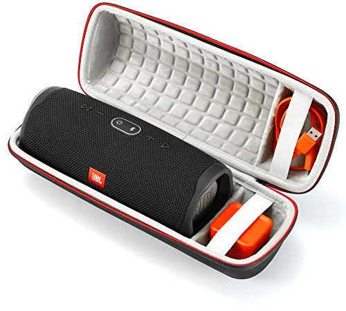 RAIACE Étui Rigide Compatible avec l'enceinte Portable JBL Charge 5 / JBL Charge 4, Sac de Transport de Protection pour Le Voyage - Noir (Doublure Grise)