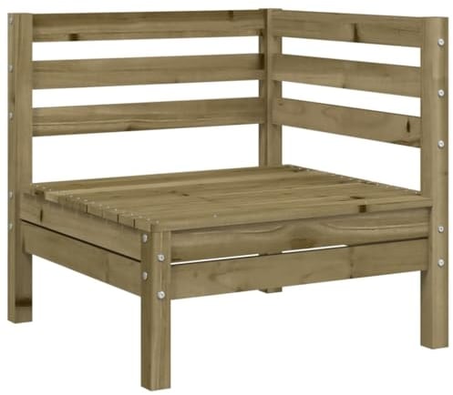 vidaXL Garten Ecksofa, Gartensofa mit Latten-Design, Gartencouch Modular mit Rückenlehne, Sofa Couch Gartenmöbel Gartengarnitur, Kiefernholz Imprägniert
