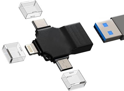 Type C OTG Adapter USB 3.0 Female Lightning Micro Male Converter (3in1)Compatible for Samsung for Apple iPhone15 11 12 13 14 Pro Max Plus for iPad Pro Air 4/5 Android Camera Keyboard Mouse Flash Drive