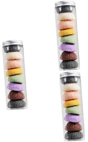 Healeved 24stücke Teiliges Gesichtsreinigungsschwämme Aus Natürlichem Material Exfolierende Hochabsorbierende Reinigungspuffer Für Sanfte Hautpflege Und Tägliche Anwendung