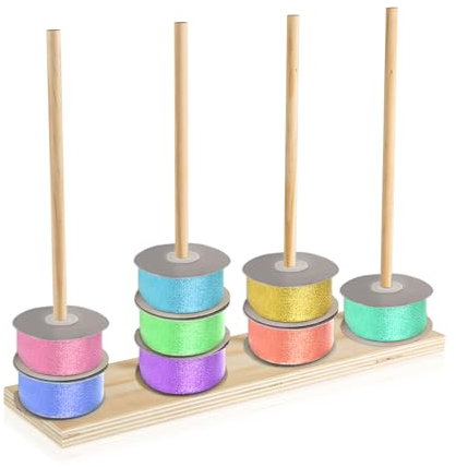 Organizzatore Nastri Legno, Porta-Nastri Porta Bobine Nastro Organizzatore di Bobine filo Cucito Stoccaggio Stanza Artigianale Filati Fiorista Arti Confezionamento di Regali Artigianali
