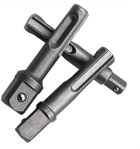 1/2+3/8+1/4, SDS Plus Shank Impact Driver Adapter Extension Bar, Hex Socket Adaptor Set with 1/4 3/8 1/2 Square Drill Bit Connectors for Wood Power Drills