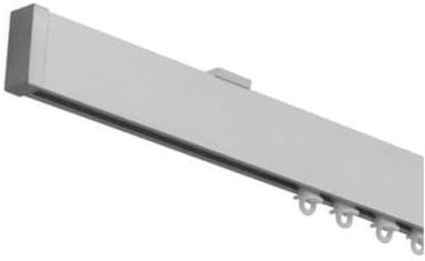 TENDE ARREDO TESSILE - Binario Tenda Soffitto Scorrevole (122 cm) Zineffa per Tenda, Binario a Onda Decorativo in Alluminio con Tappi Terminali e Occhielli in PVC per Tende su Misura (Grigio)