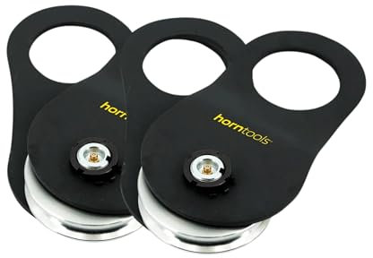 Horntools Seilwindenzubehör Umlenkrolle, Bruchlast 9 Tonnen, 3,5 kg leicht, für Stahlseile und Kunststoffseile geeignet (2 Pack)