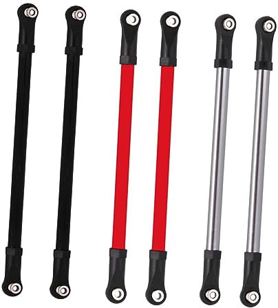VICASKY 8stück Teiliges Set Aluminiumlegierung Zugstangen Für Rc Modellautos Kompatibel Schwarz Längere Flexibles Kugeldesign Robust Und Stabil