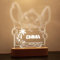 StarMaker Lampe Stitch personnalisée avec prénom - Cadeau personnalisable enfant Veilleuse Stitch décoration lumineuse LED lampe effet 3D, socle en bois et acrylique gravé (Blanc chaud)