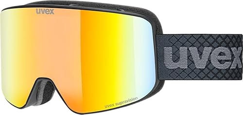 uvex pyrit FM - Skibrille für Damen und Herren - Filterkategorie 3 - vergrößertes, beschlagfreies Sichtfeld - schwarz matt dl-rot-klar S3 - one size